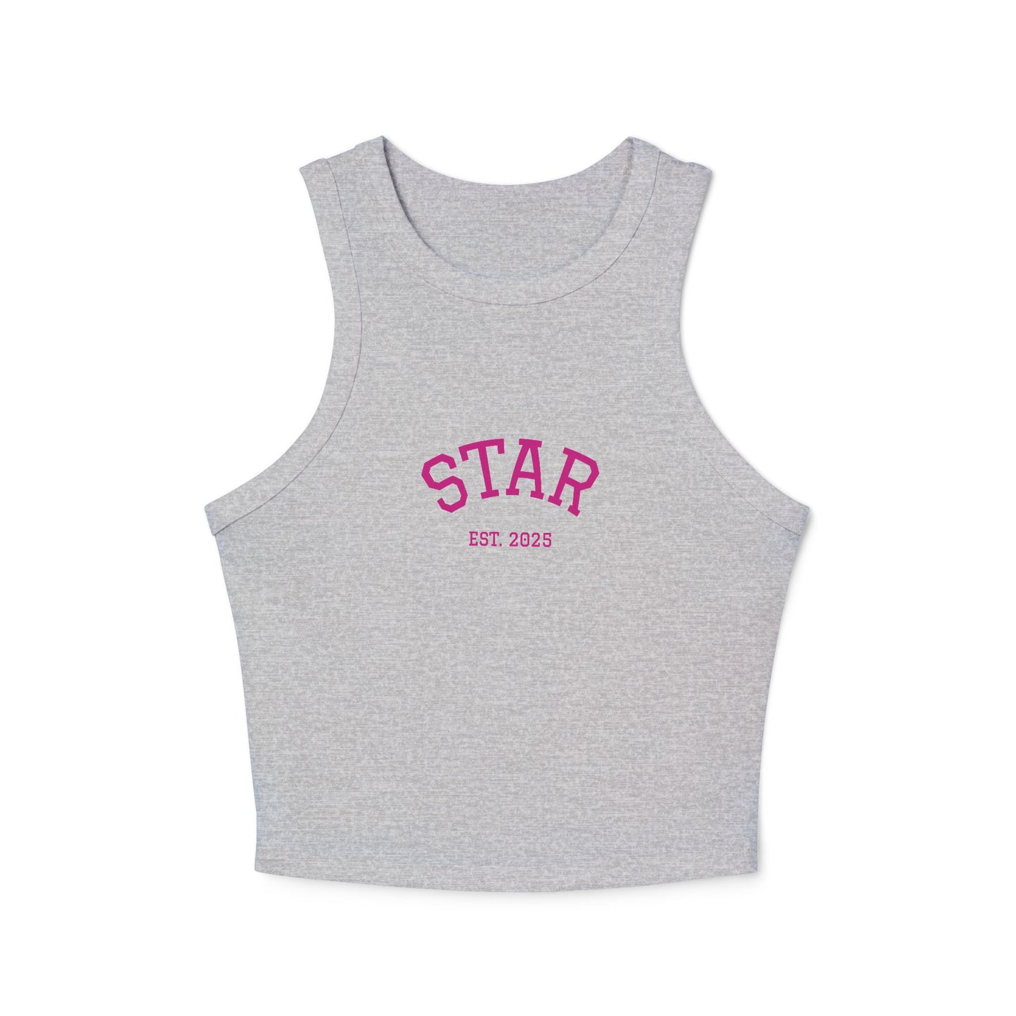 Star Graphic Women's Micro Rib Racer Tank Top, Cool Summer Top, Casual Every Day Wear, Birthday Gift, Trendy Fashion