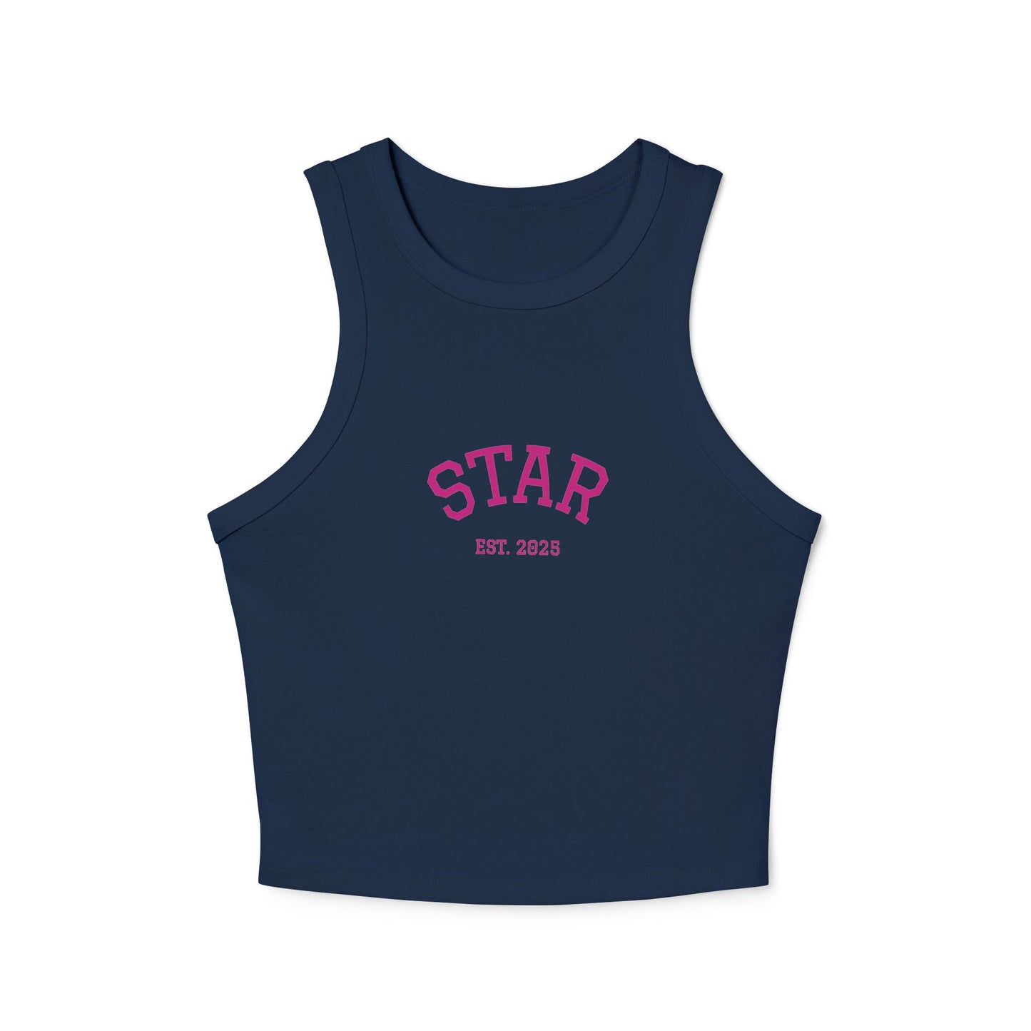 Star Graphic Women's Micro Rib Racer Tank Top, Cool Summer Top, Casual Every Day Wear, Birthday Gift, Trendy Fashion